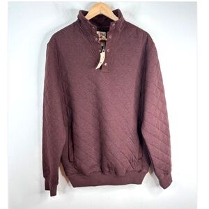 NWT Red Head Quilted 1/4 Snap Long Sleeve Pullover M Burgundy Outdoor Fisherman